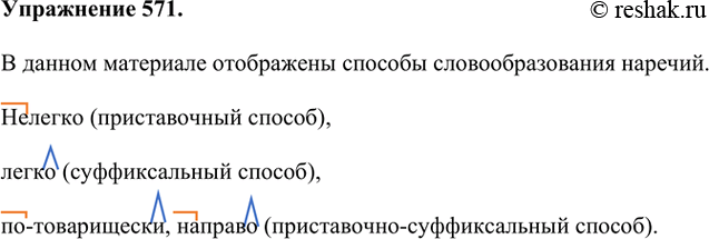 Изображение Рассмотрите опорный материал. Что в нём отражено? Как образовались наречия, данные здесь?В данном материале отображены способы словообразования наречий.Нелегко...