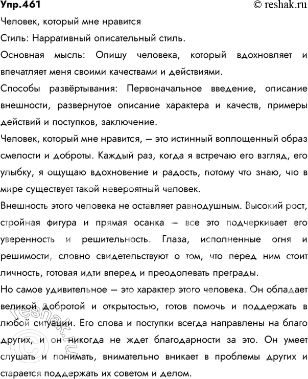 Изображение 461.  «Человек, который мне нравится» («Человек, который мне не нравится») — создайте словесный портрет этого человека. Предварительно определите стиль будущего...